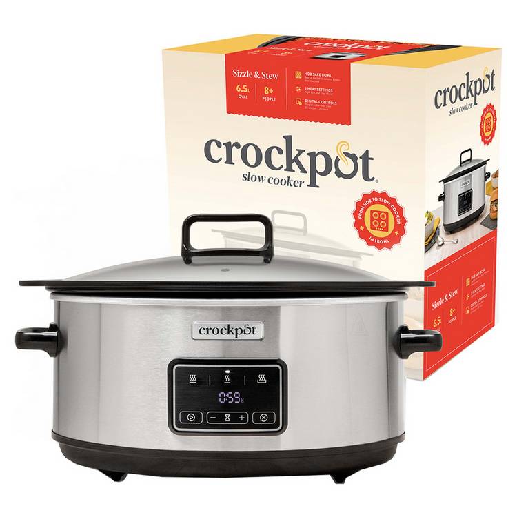Crockpot Sizzle & Stew 6.5L Induction Slow Cooker - Silver 0