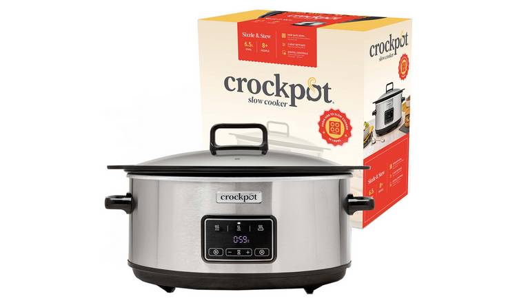 Crockpot Sizzle & Stew 6.5L Induction Slow Cooker - Silver