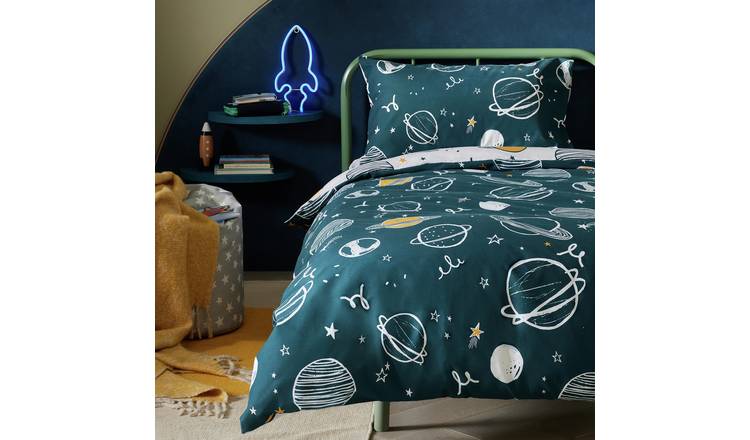 Buy Habitat Cotton Planets Blue Kids Bedding Set Toddler Kids bedding Argos