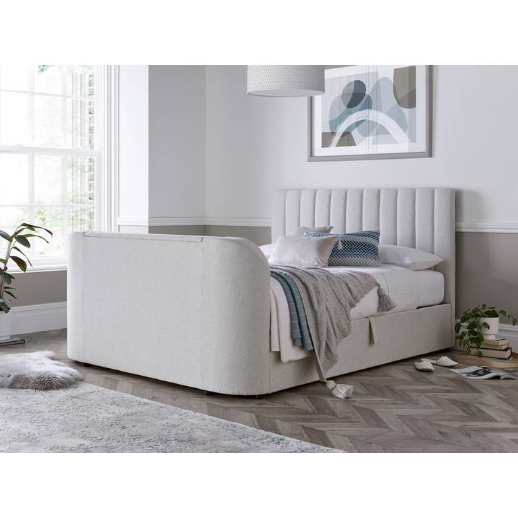 Smart TV Bed Sheldon Superking Ottoman TV Bed Frame- Natural 0