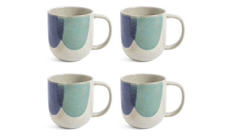 Habitat 60 Recast Set of 4 Stoneware Mugs - Multicoloured