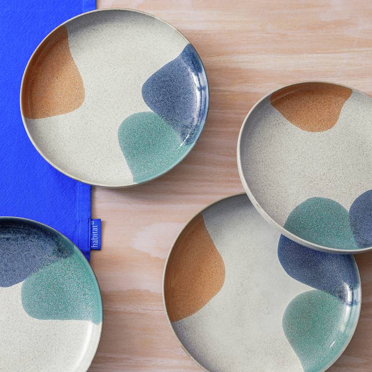 Habitat 60 Recast Set of 4 Stoneware Side Plates 0