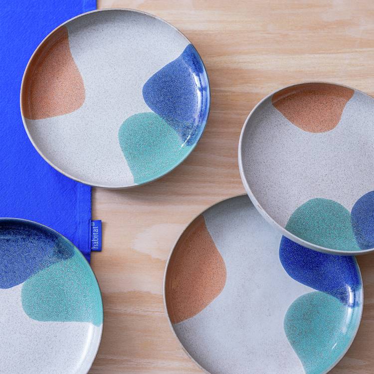 Habitat 60 Recast Set of 4 Stoneware Side Plates 0