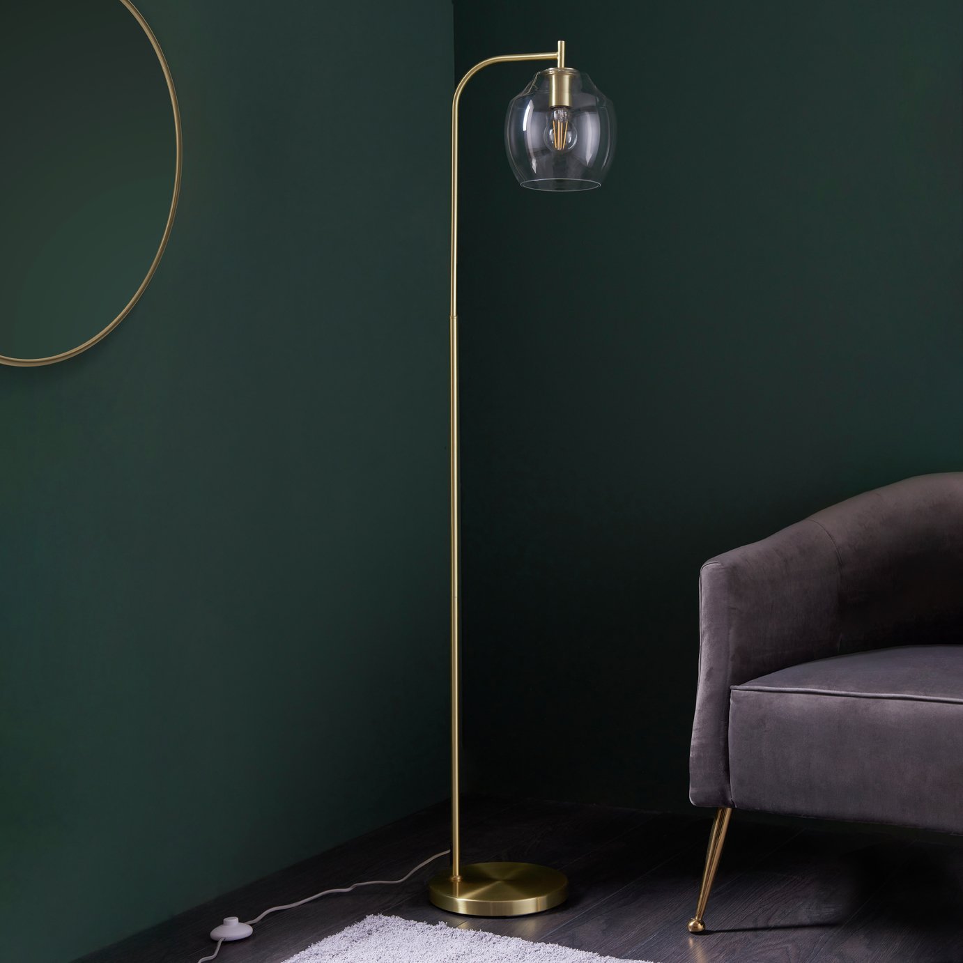 Shore Light Fabia Arc Floor Lamp - Gold