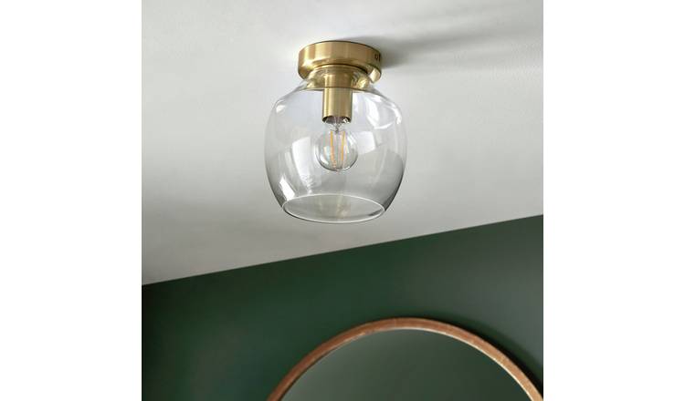 Shore Light Fabia Glass Flush to Ceiling Light - Gold