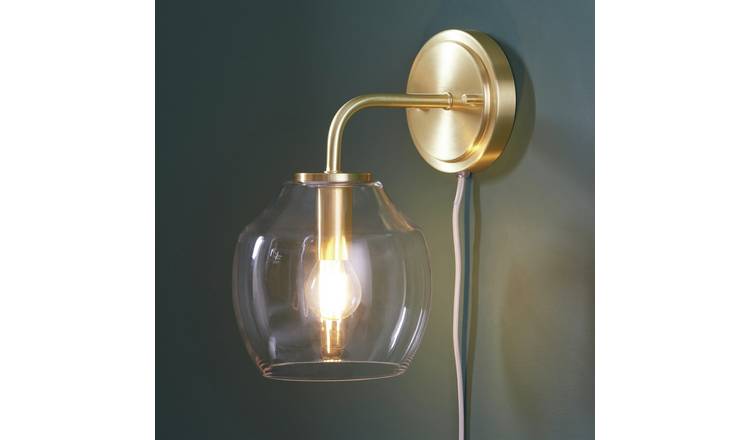 Gold glass deals wall light