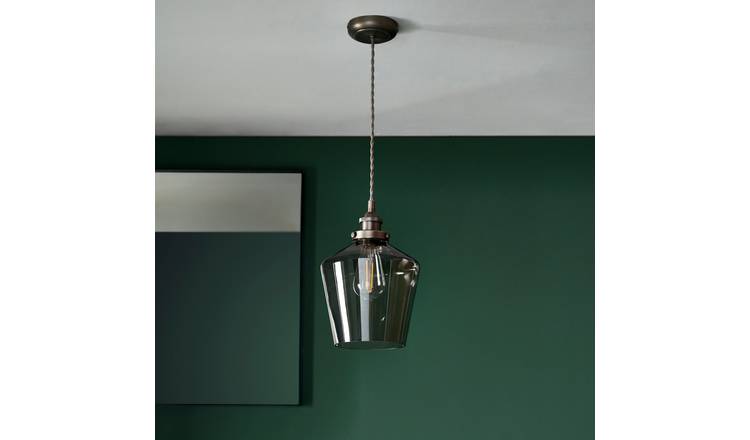 Shore Light Jamison Steel & Glass Pendant Light - Smoked