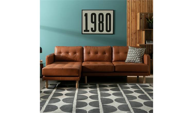 Argos leather corner deals sofa