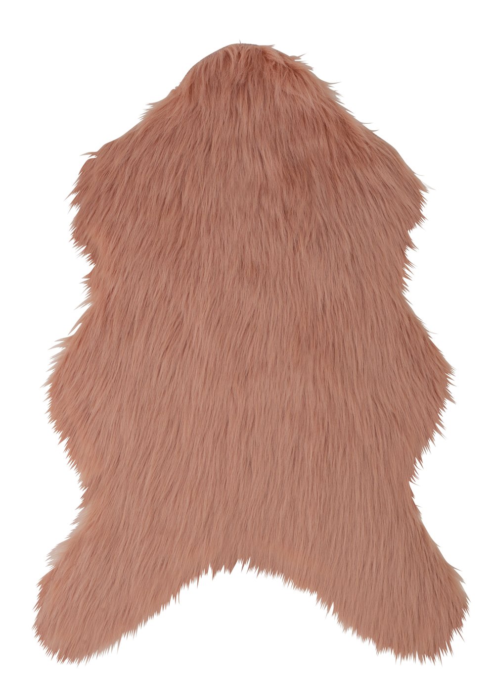 Habitat Faux Sheepskin Shaggy Woven Rug - 60x90cm - Blush