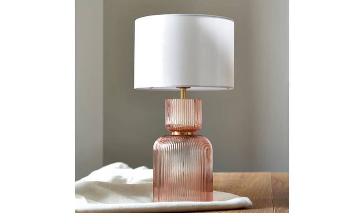 Cordless Ribbed Glass Table Lamps