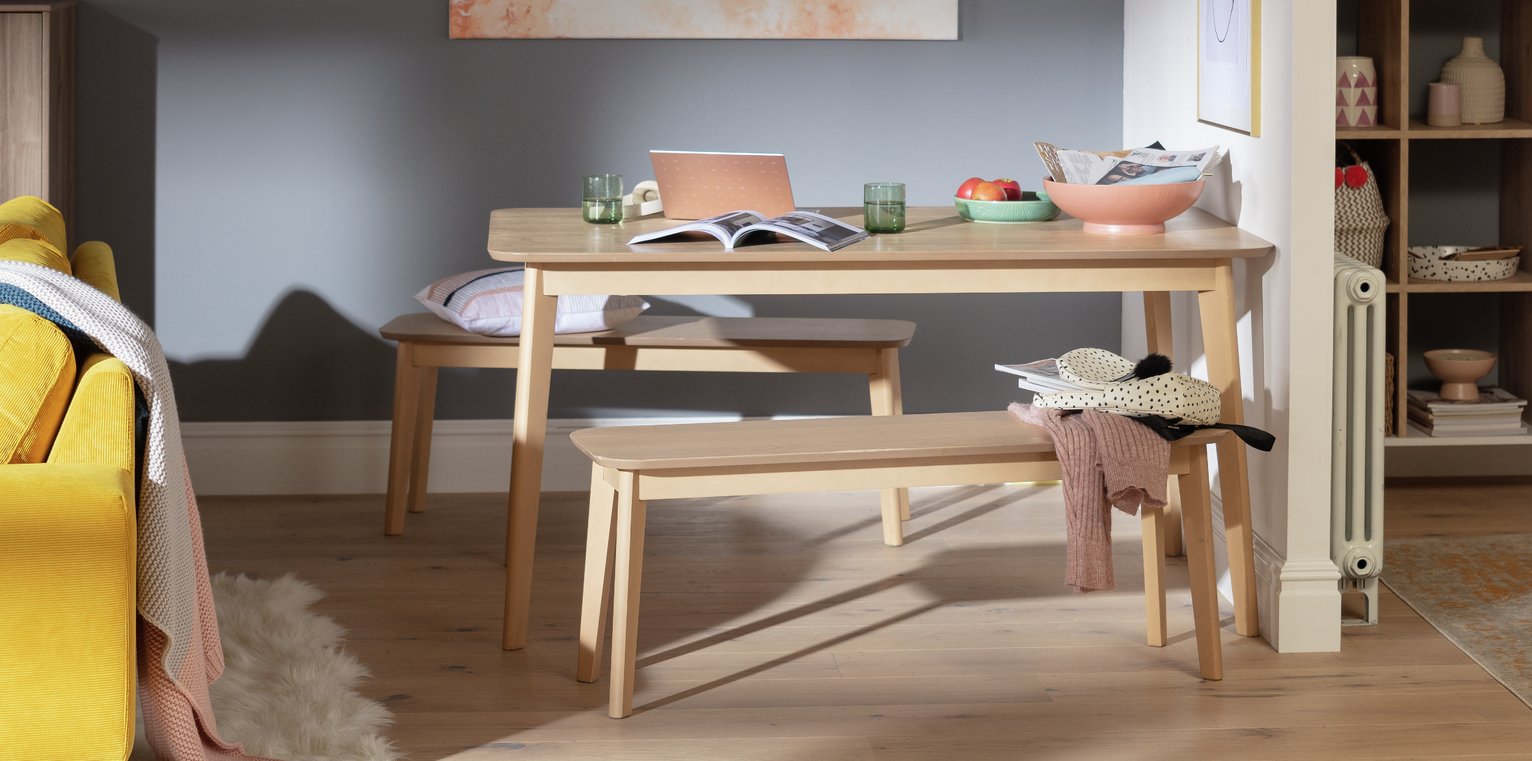 Argos Home Skandi Oak Veneer Dining Table & 2 Benches Review