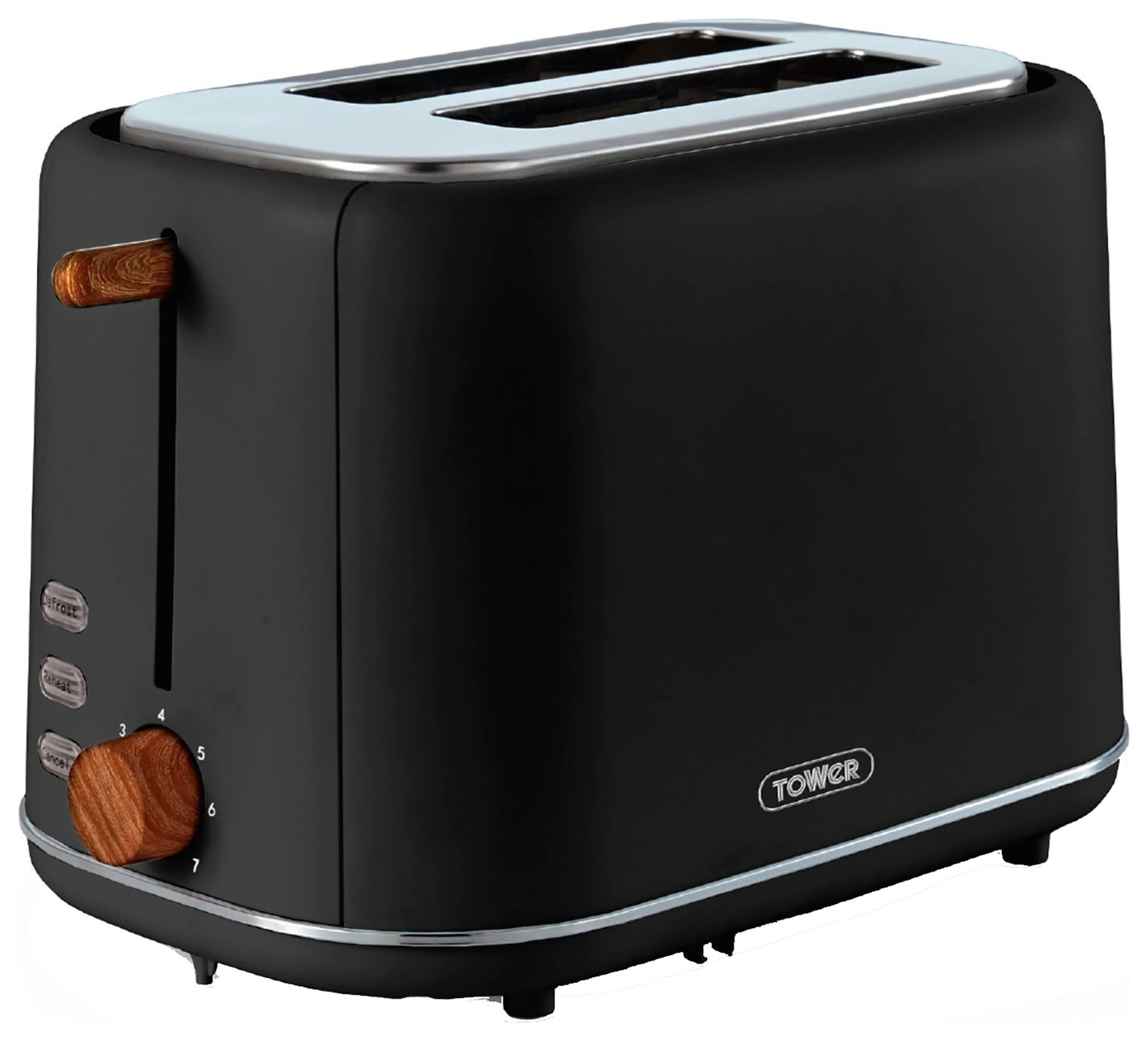 Tower T20027BLK Scandi 2 Slice Toaster - Black