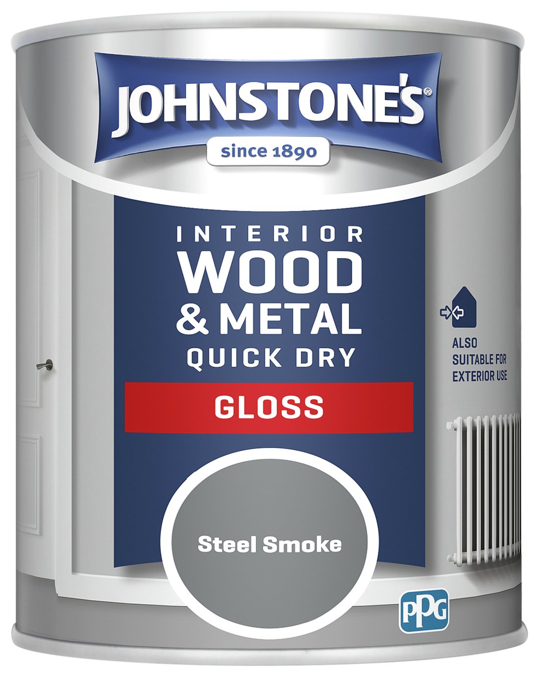 Johnstone's Quick Dry Gloss Paint 750ML - Steel Smoke