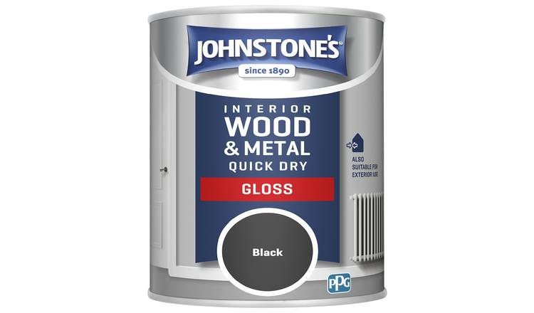 Johnstone's Quick Dry Gloss Paint 750ML - Black