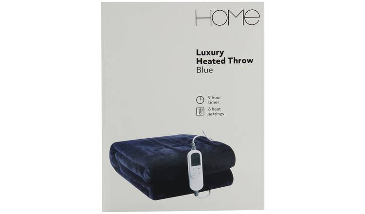 Buy Home Blue Heated Throw Blankets and throws Argos