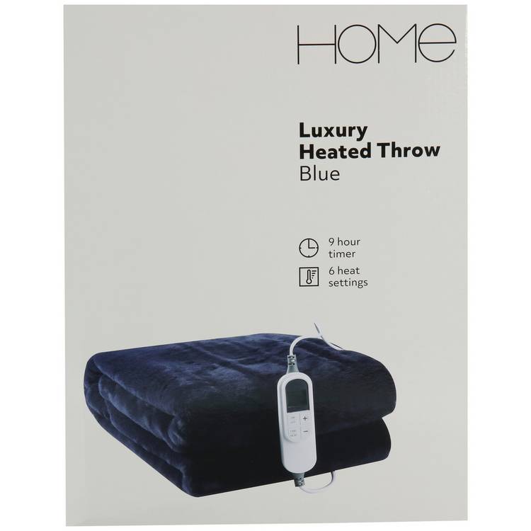 Home Blue Heated Throw  0