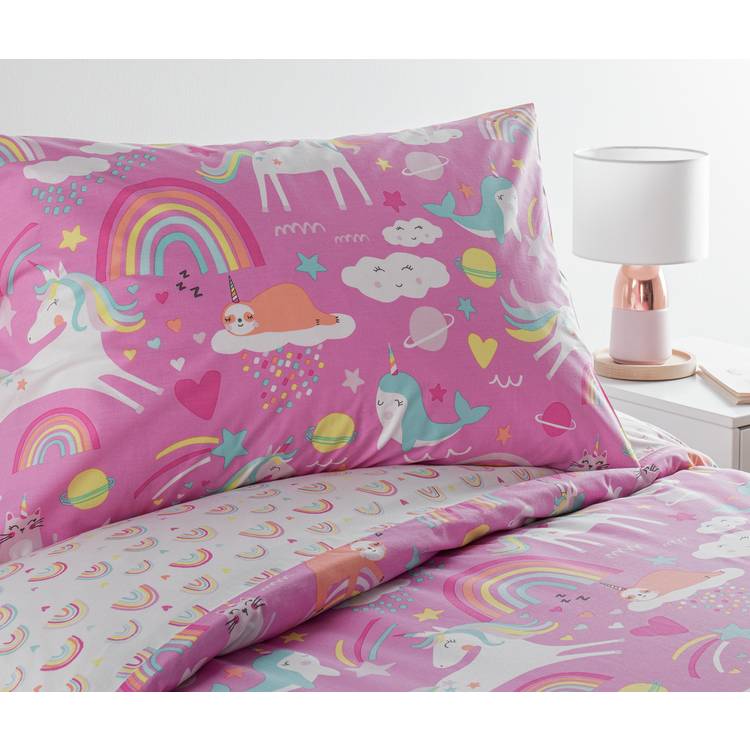 Argos Home Kids Pink Unicorn Bedding Set - Toddler 0