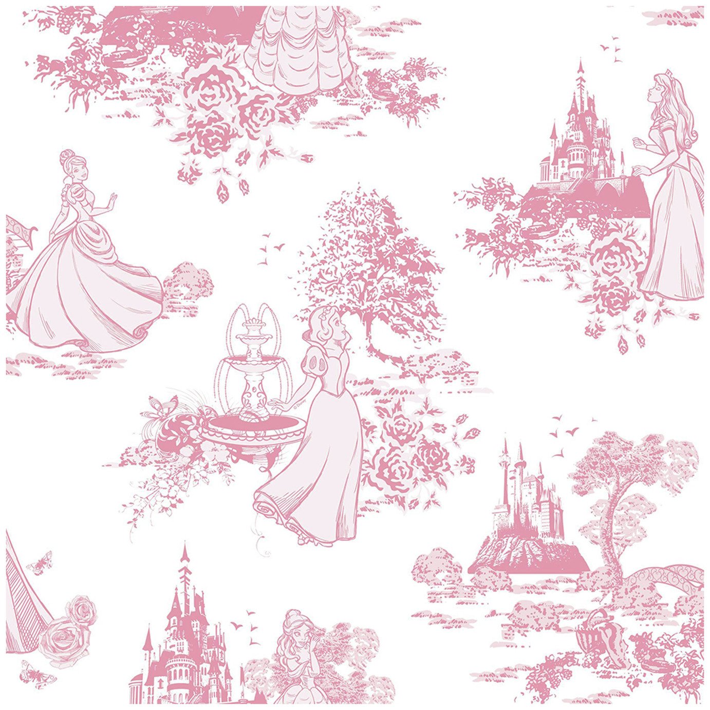 Disney Princess Toile Wallpaper