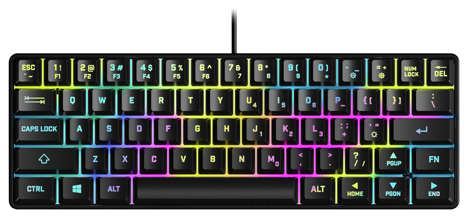 STEALTH Light-Up Mini Wired Keyboard - Black