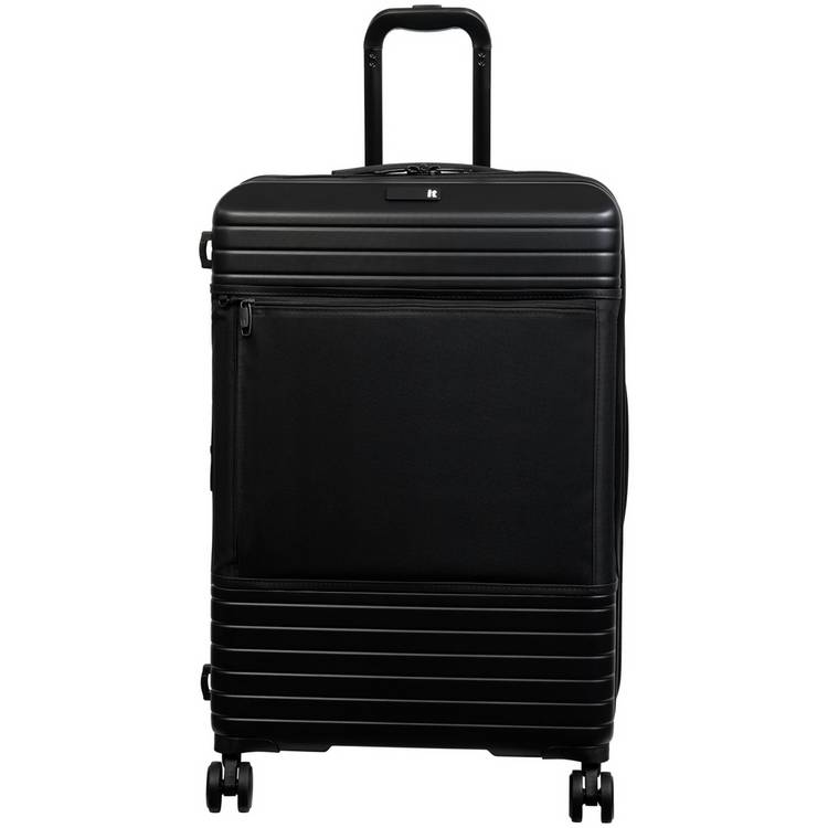 IT Hard Medium Size Expandable 8 Wheel Suitcase - Black 0