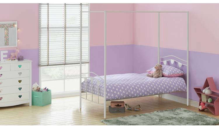 Buy Argos Home Hearts White Single 4 Poster Bed Frame Kids Beds Argos