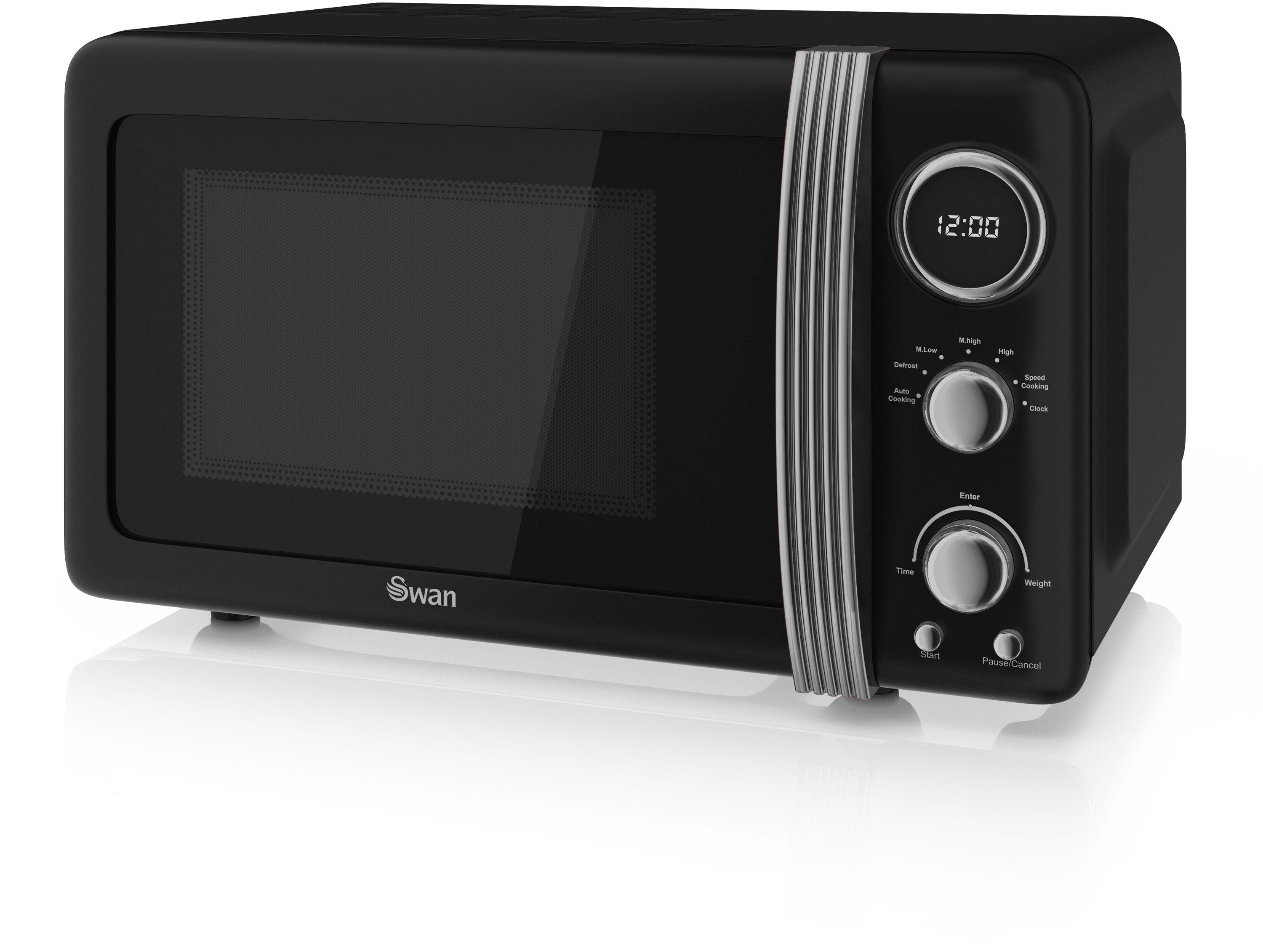 Swan 800W Standard Microwave SM22030BN - Black