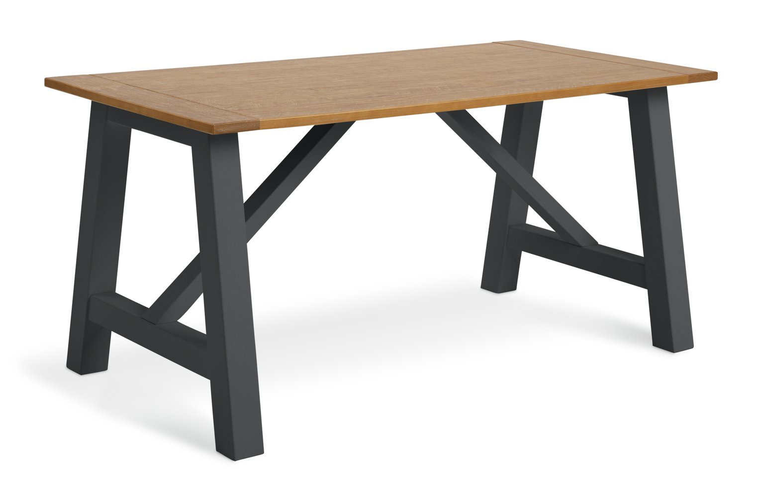 Habitat Burford Solid Wood 4 Seater Dining Table - Dark Grey