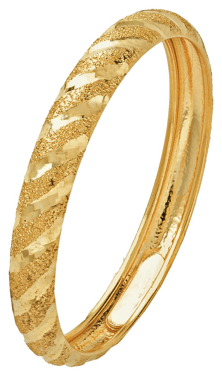 Revere 9ct Gold Diamond Cut Satin Wedding Ring - J