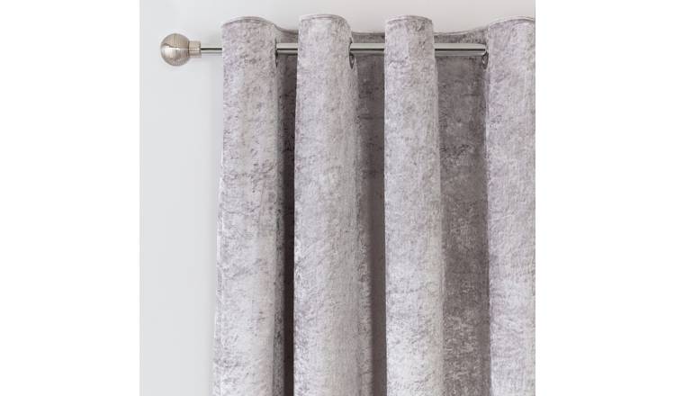 Buy Argos Home Crushed Velvet Fully Lined Eyelet Curtains - Grey, Curtains