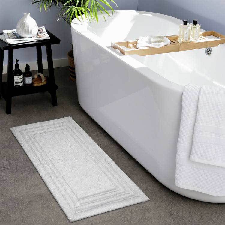 Habitat Quick Dry White Cut Pile Bath Runner - 100x40cm 0