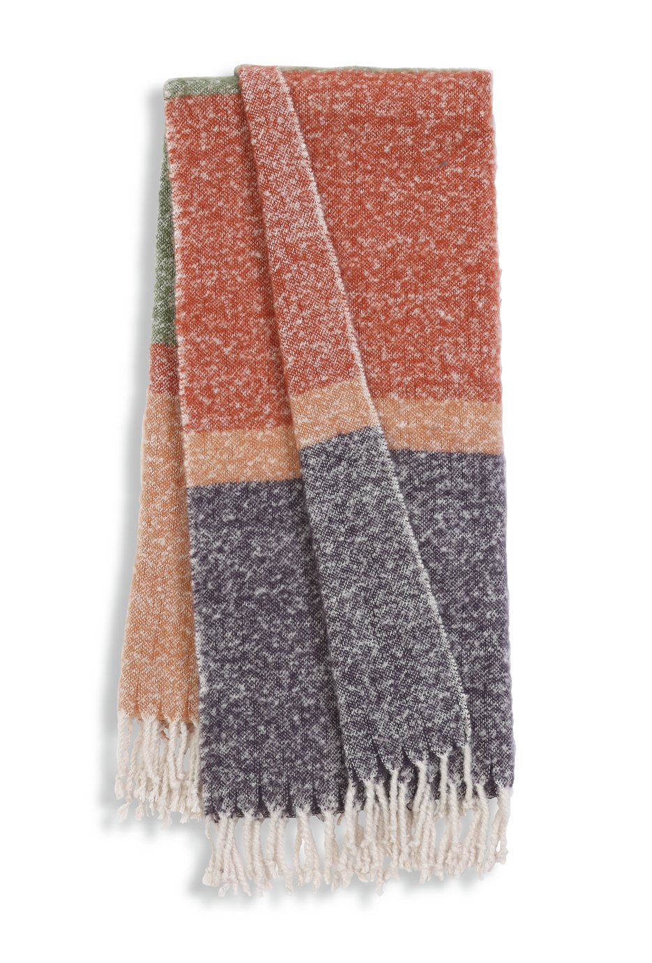 Habitat Faux Mohair Stripe Throw - Multicoloured - 125X150cm