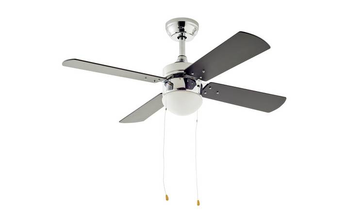 Buy Argos Home Ceiling Fan Chrome & Black Ceiling fans Argos