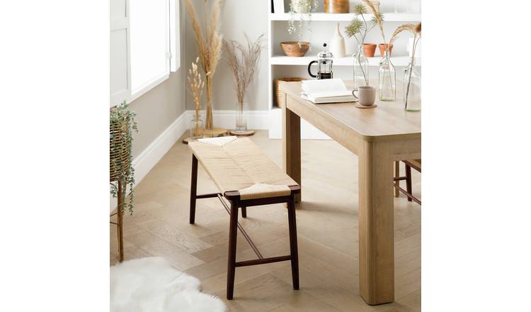 Habitat Hanna Oak Bench - Walnut