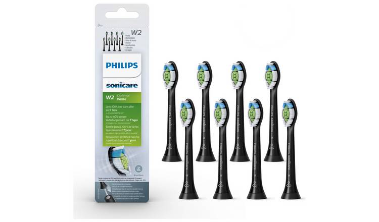 Philips Sonicare W2 Optimal White Brush Head - Black 8 Pack