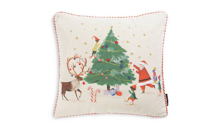 Argos Home Christmas Scene Print Cushion -Muticolour-43x43cm