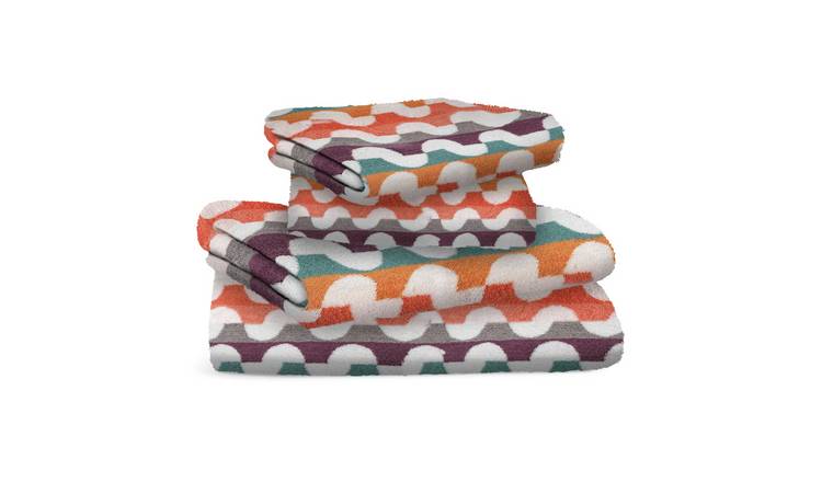 Buy Habitat Brights Geo Tufted 4 Piece Towel Bale - Multicolour ...