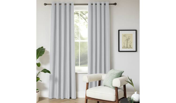 Habitat Plain Blackout Eyelet Curtains - Dove Grey