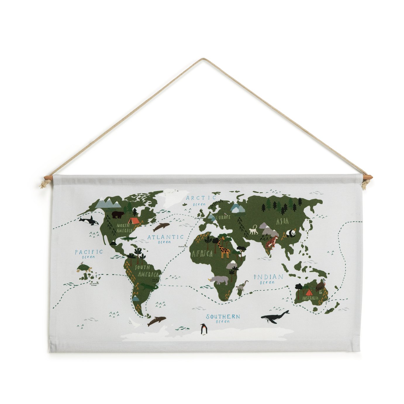 Habitat Explore Canvas Map Hanging Wall Art - 35x60cm
