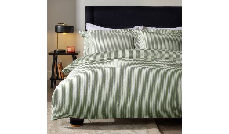 Habitat Cotton Stripe Oxford Edge Bedding Set - Single