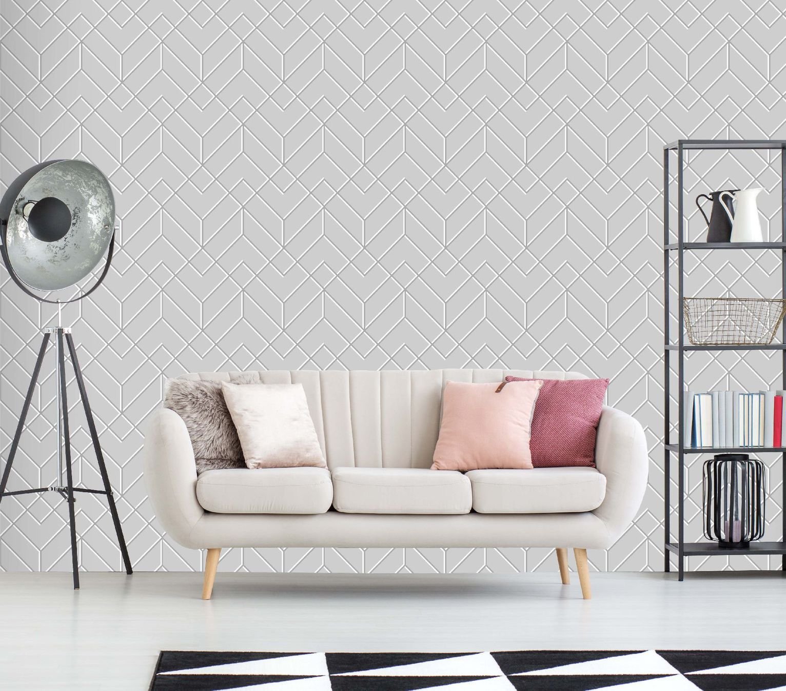 Superfresco Easy Filaires Grey & Silver Geometric Wallpaper Review