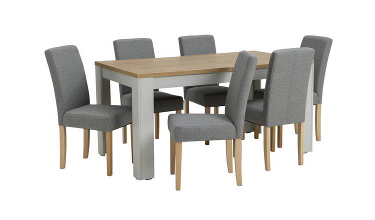 Argos Home Preston Extending Dining Table & 6 Grey Chairs 