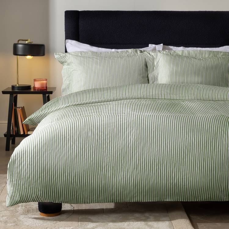 Habitat Cotton Stripe Oxford Edge Bedding Set - King 0