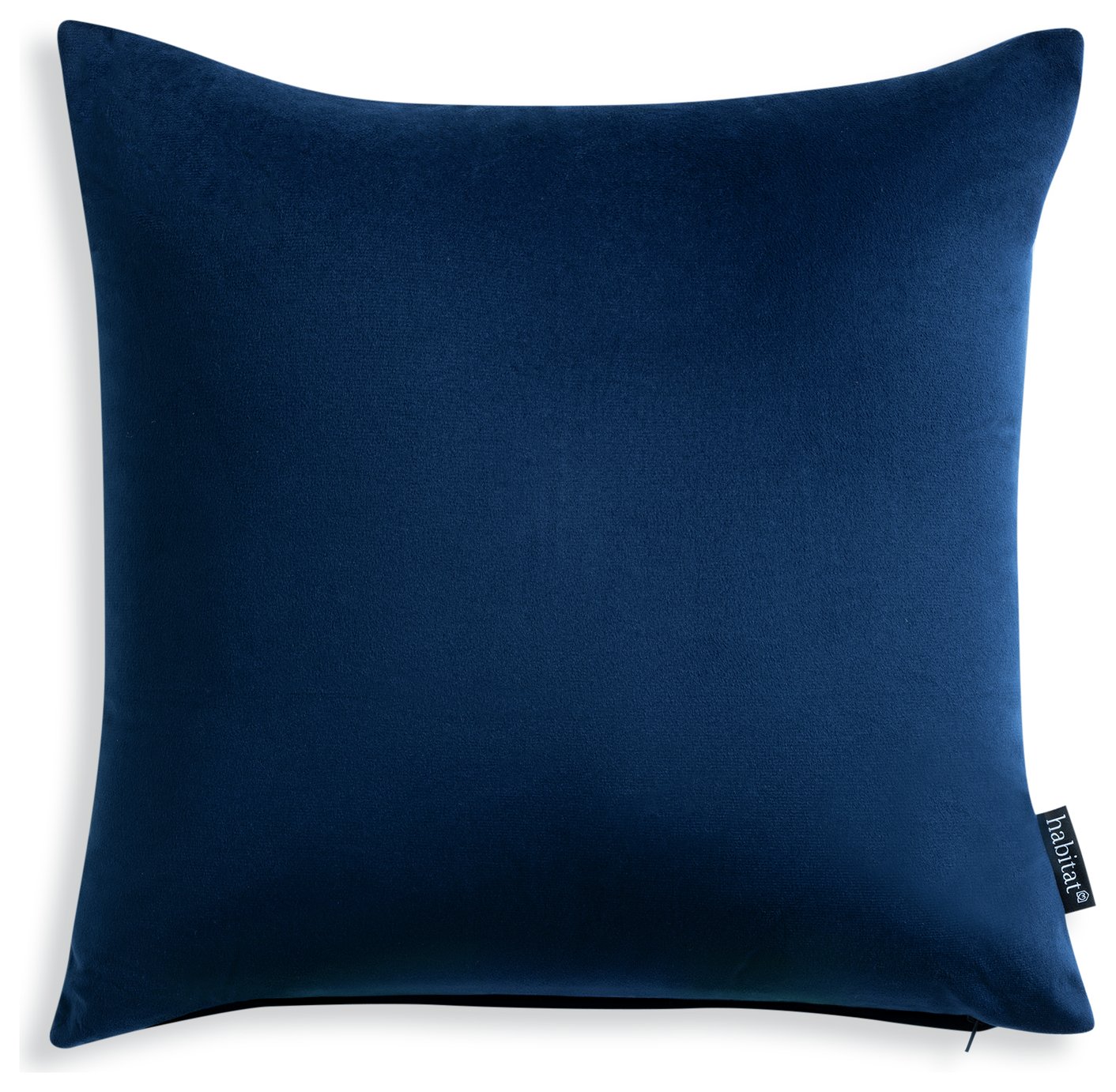 Habitat Velvet Cushion - Navy - 43x43cm