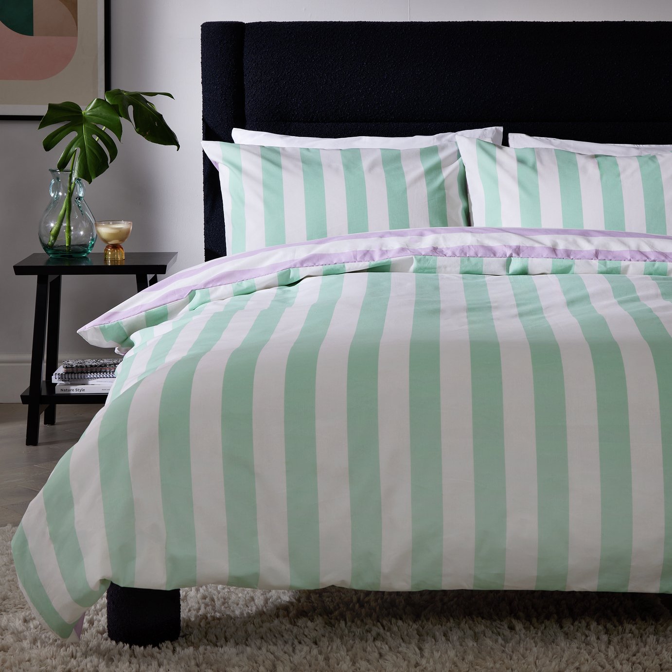 Habitat Trend Wide Stripe Bedding Set - Double