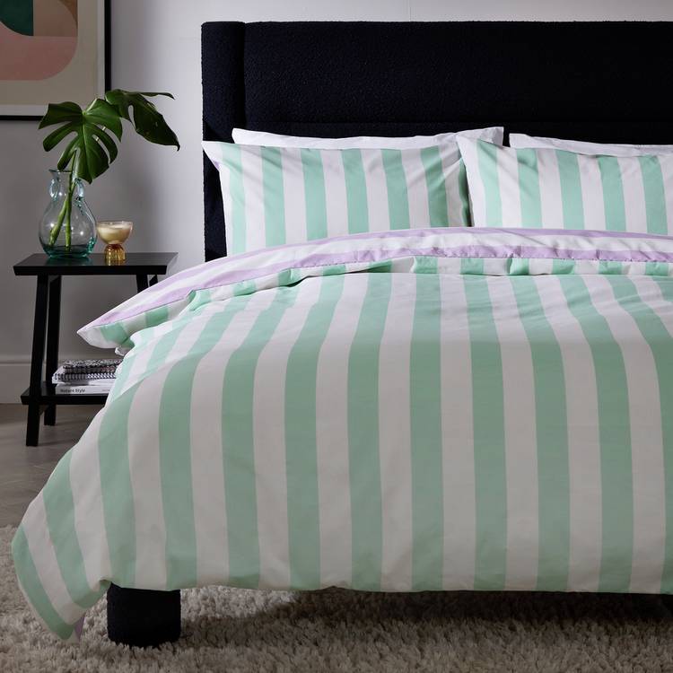 Habitat Trend Wide Stripe Bedding Set - Double 0