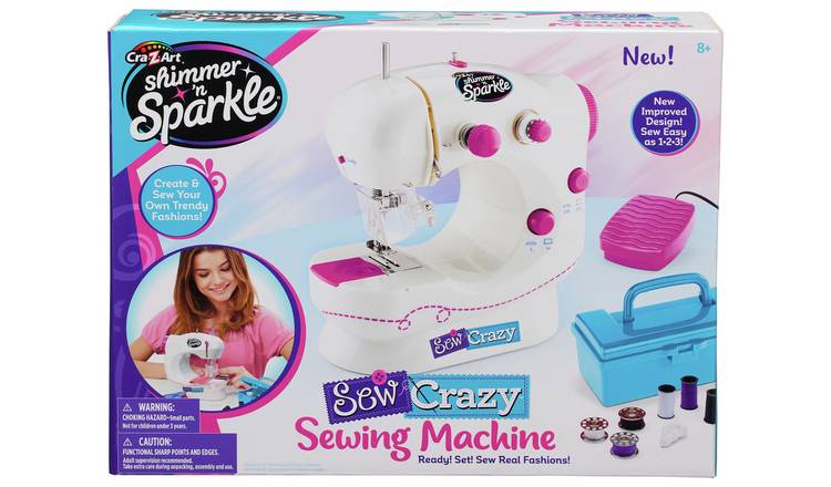 Cra-Z-Art Shimmer N' Sparkle Sew Crazy Kid Sewing Machine, Children Ages 8  and up