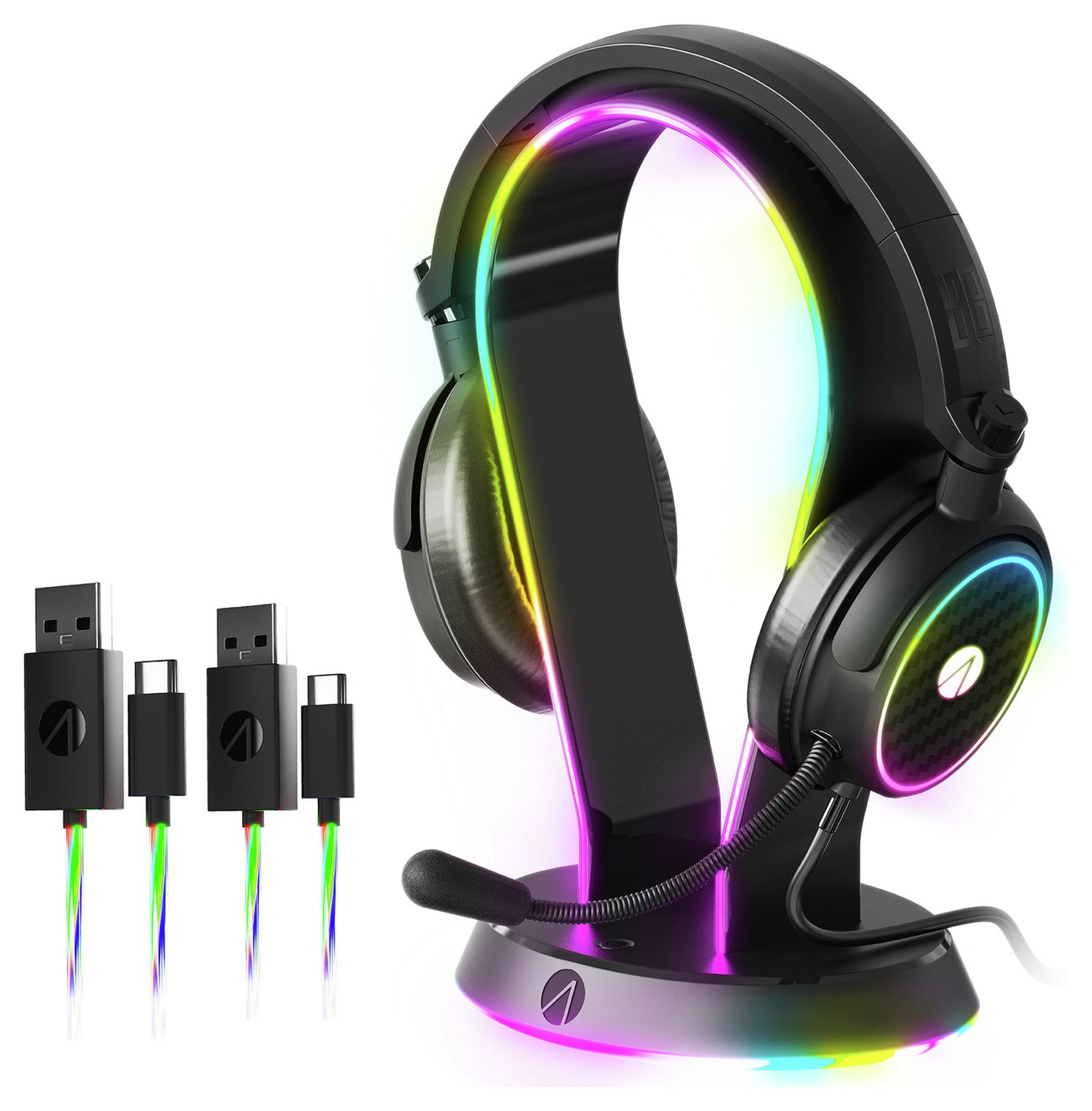 STEALTH LED Light-Up Gaming Headset, Stand & Cable Bundle