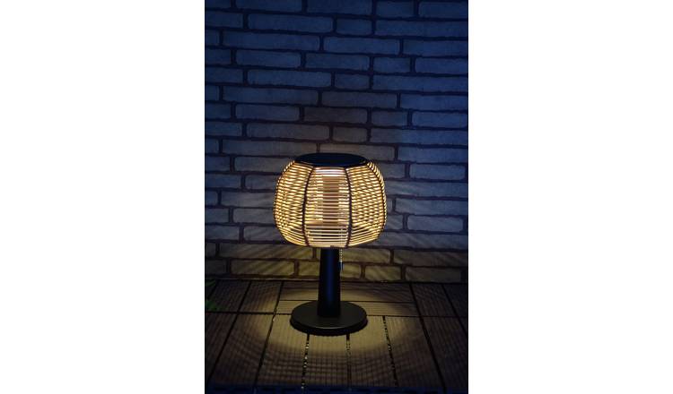 Habitat Warm White Solar Rattan Effect Table Lamp