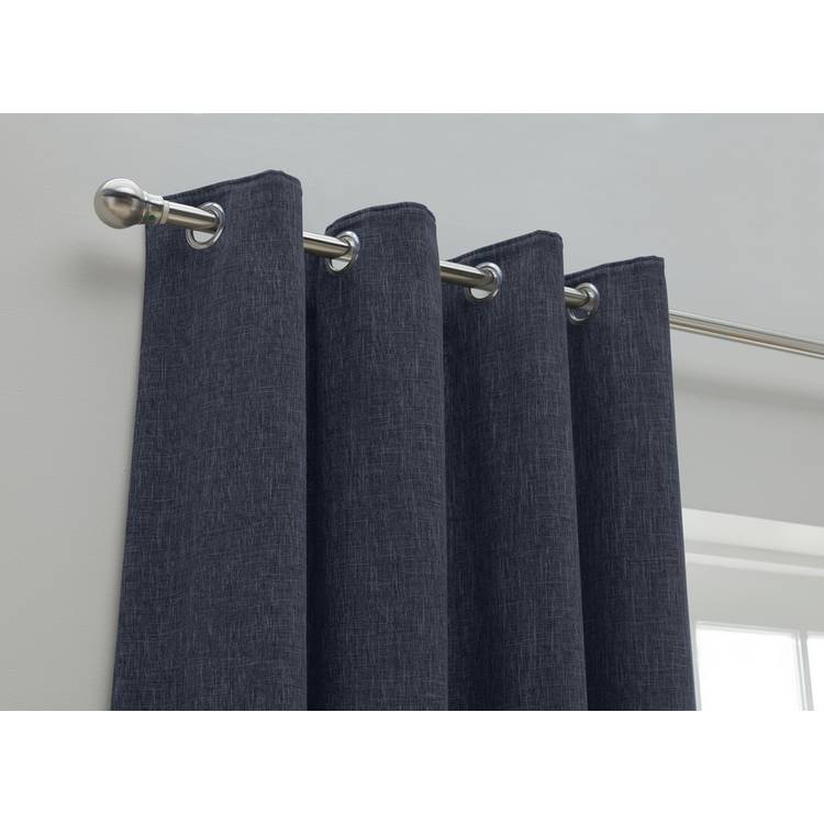 Habitat Blackout Plain Fully Lined Eyelet Curtains - Navy 0