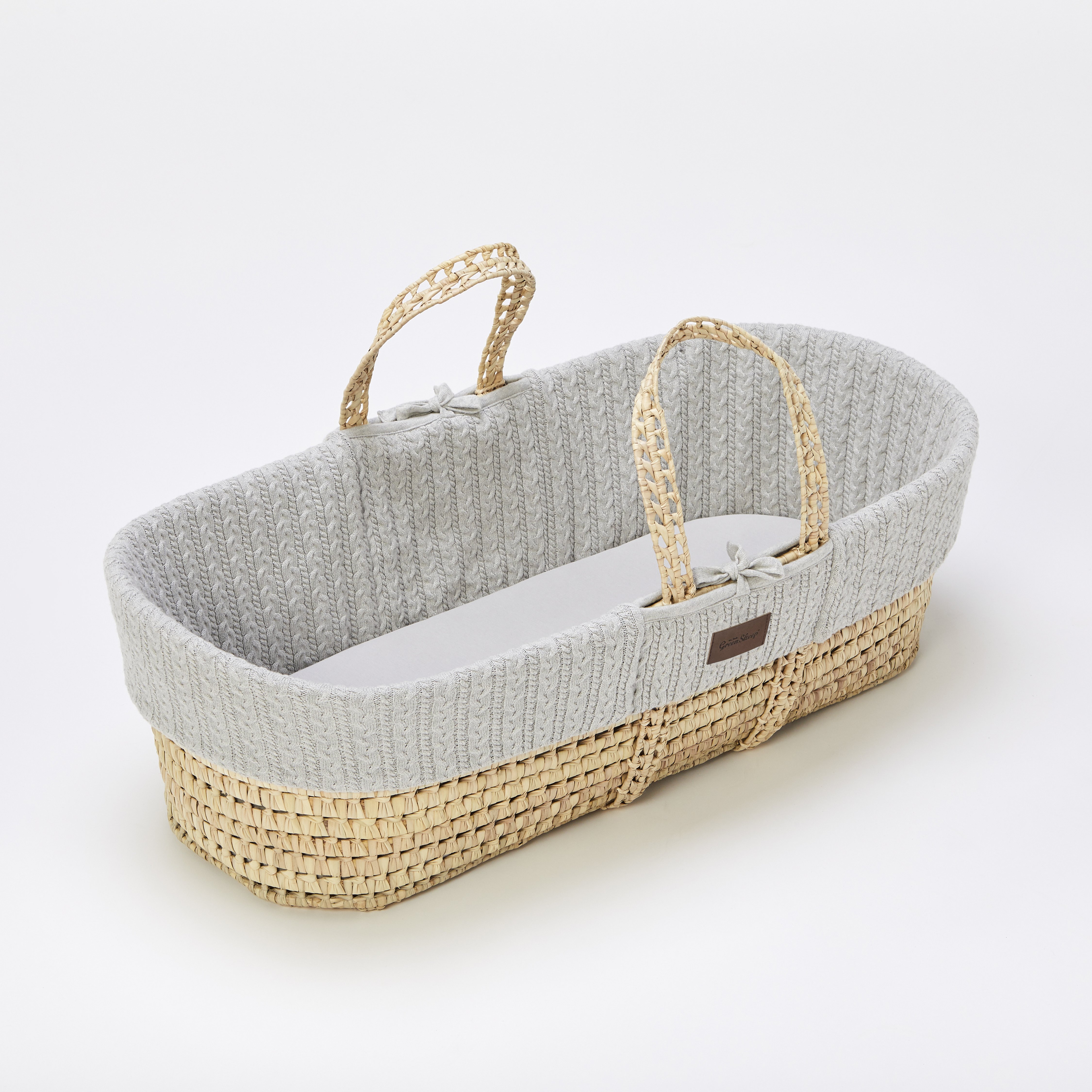The Little Green Sheep Snuz Knitted Dove Moses Basket 